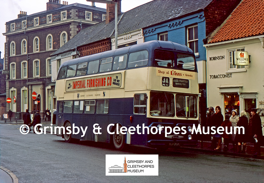 BJV 737C (66) in the Old Market Place, Grimsby 1971