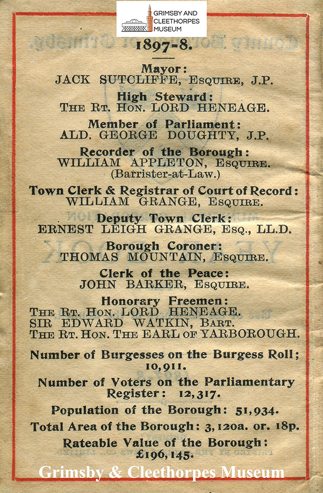 Page from the County Borough of Grimsby Year Book 1898