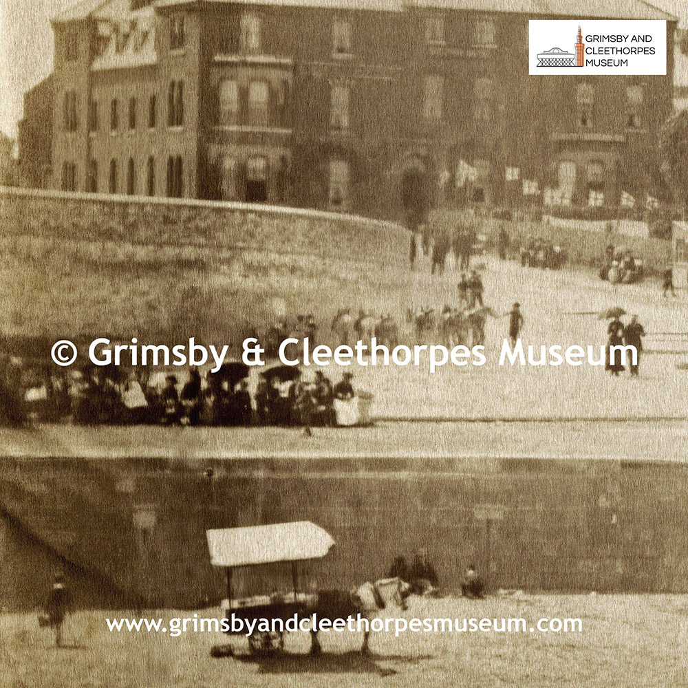 The Dolphin Hotel and the drop down to the beach c1884