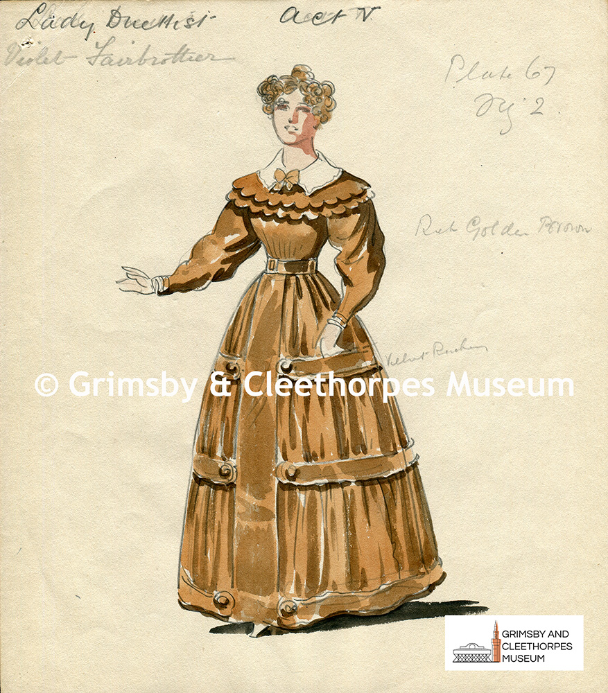 Violet Farebrother; an Edwardian costume design sketch c1910s