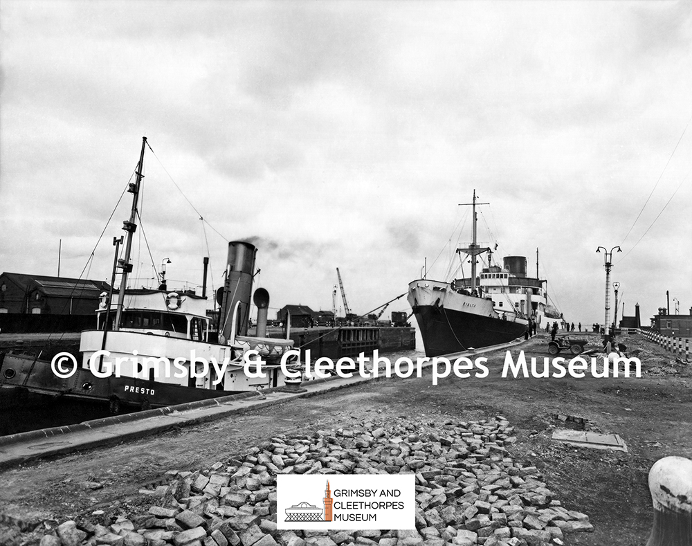 ‘Rialto’ being towed into Immingham Docks by ‘Presto’ 1961