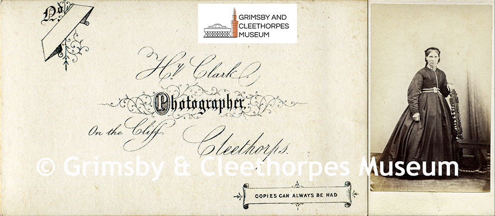 A very early studio portrait of a lady by Henry Clark, ‘On the Cliff, Cleethorps c1860s