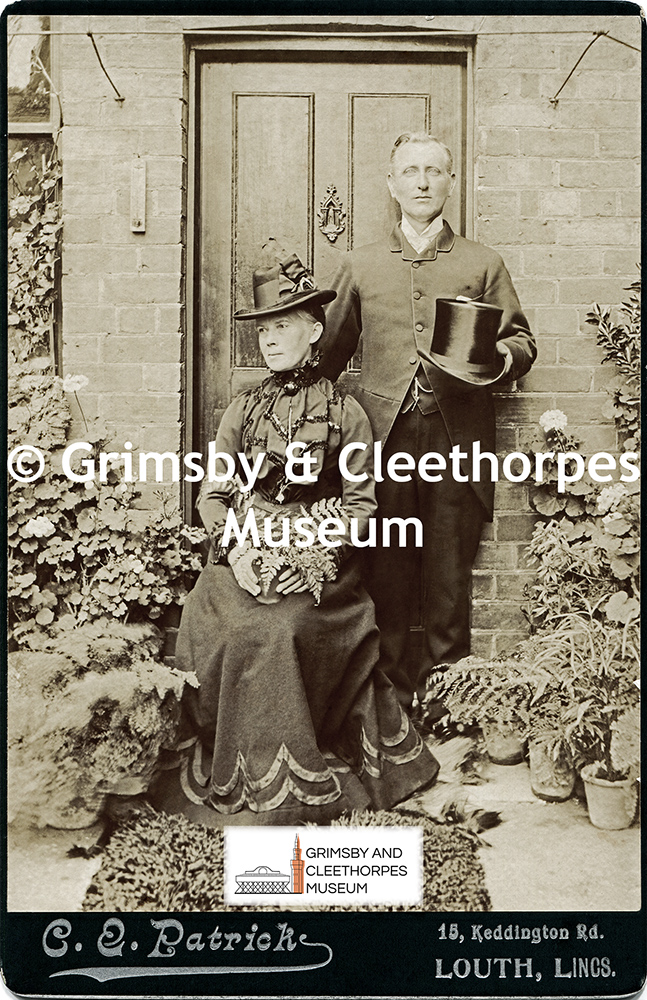 Portrait of a Victorian couple by C. E. Patrick of Louth 1890s (Cleethorpes connections)