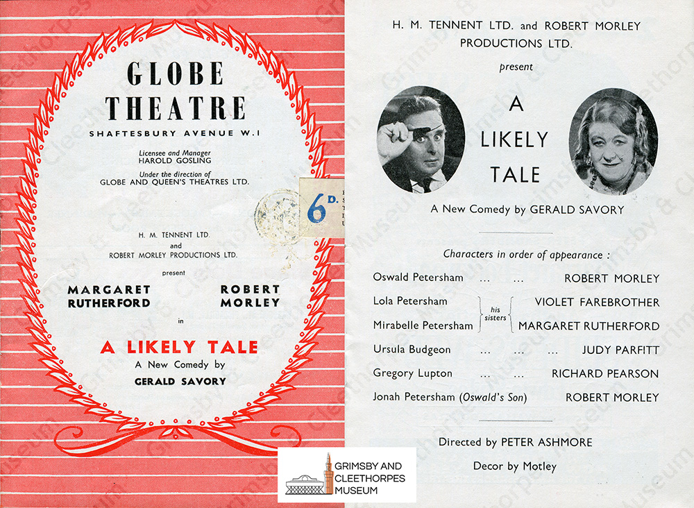 Violet Farebrother in ‘A Likely Tale’ at the Globe Theatre, Shaftesbury Avenue, London 1956