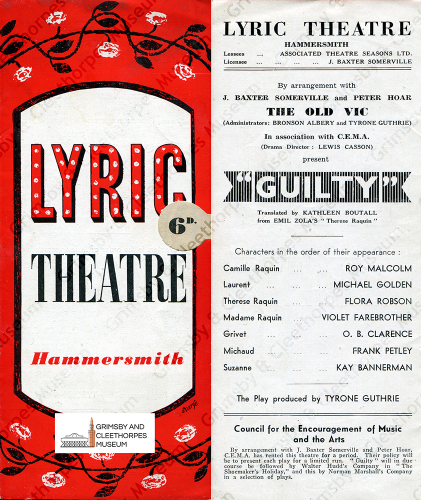 Violet Farebrother in ‘Guilty’ at the Lyric Theatre, Hammersmith 1944