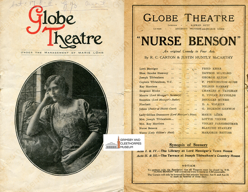 Violet Farebrother in ‘Nurse Benson’ at the Globe Theatre, Shaftesbury Avenue, London 1918
