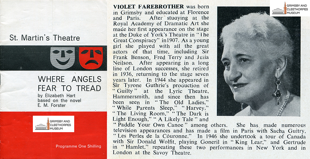 Violet Farebrother in ‘Where Angels Fear To Tread’ at St. Martin’s Theatre, London 1963